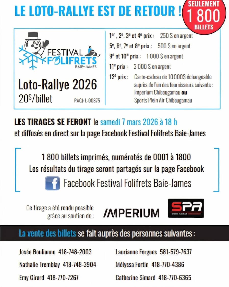 Loto-Rallye 2026 — détails des prix et vendeurs de billets
